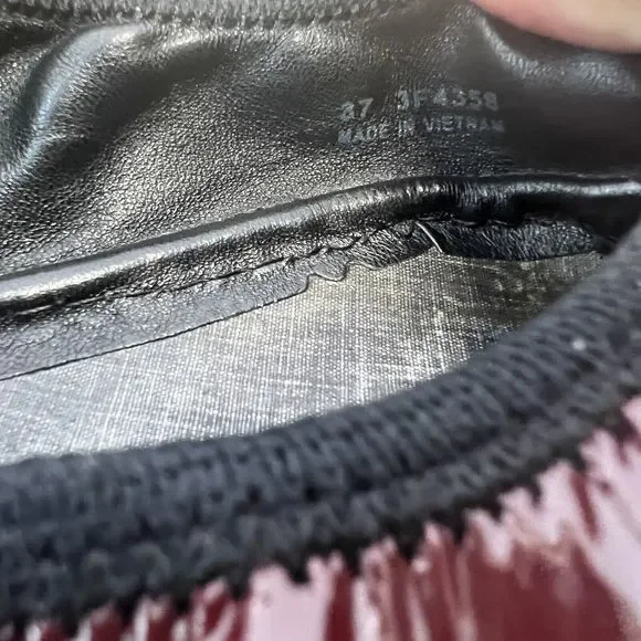 Prada Buffalo Dance Lux Ballet Flats Slip on Burgundy Red Size EU 37 (US 6.5) - Picture 8 of 9